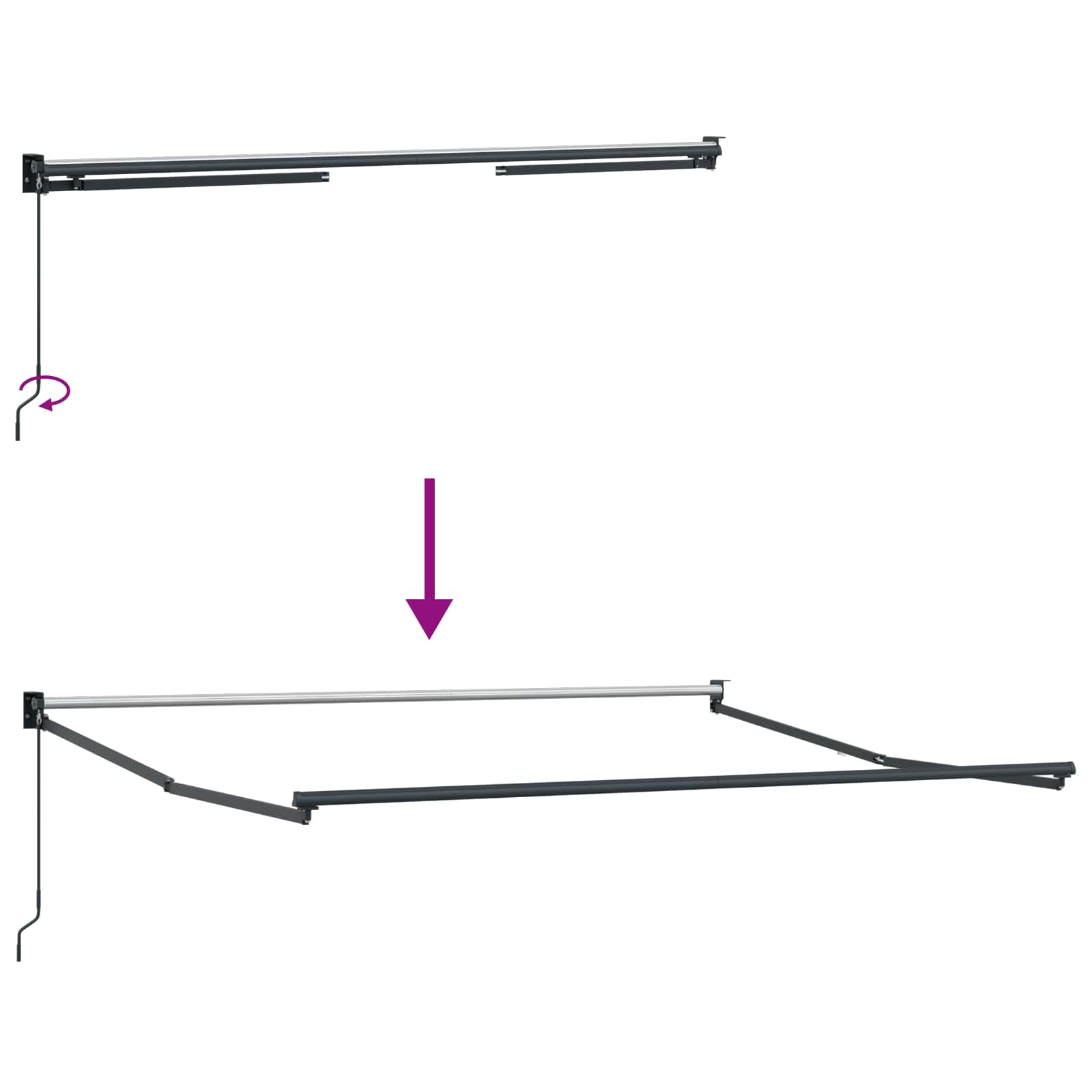 Uitschuifbare luifel Lichtgrijs en wit. 4,5 × 3 m image 4