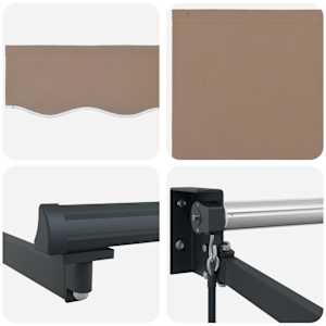 Stahovací markýza Taupe 4,5 × 3 m 100% polyester a hliník - obrázek 4