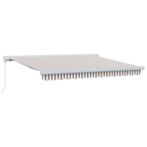 vidaXL Kokkuvolditav varikatus Helehall ja valge 450 &times; 300 cm