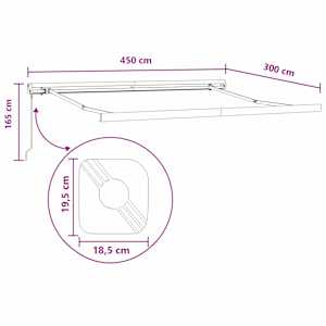 Stahovací markýza Světle šedá a bílá 450 × 300 cm - obrázek 7