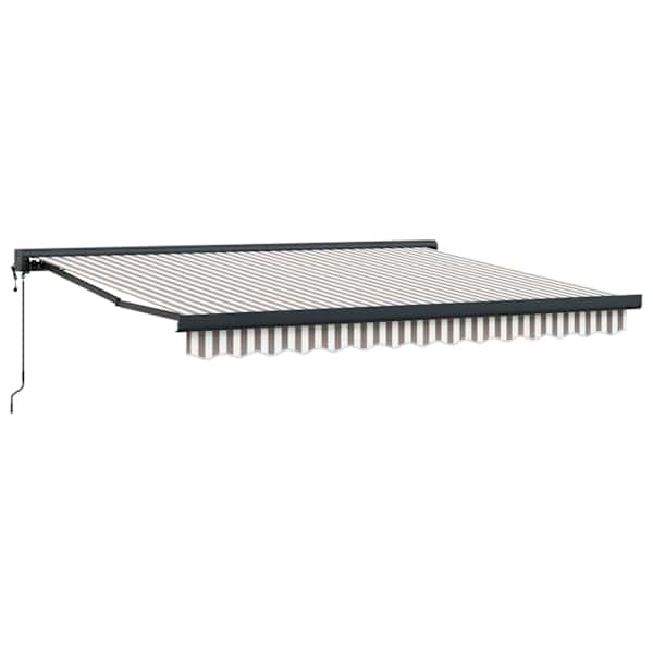 vidaXL Kokkuvolditav varikatus Helehall ja valge 450 &times; 300 cm