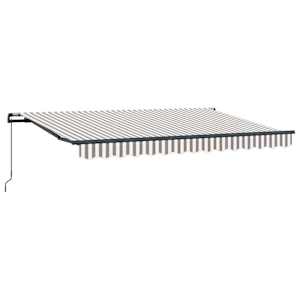 vidaXL Kokkuvolditav varikatus Helehall ja valge 500 &times; 300 cm