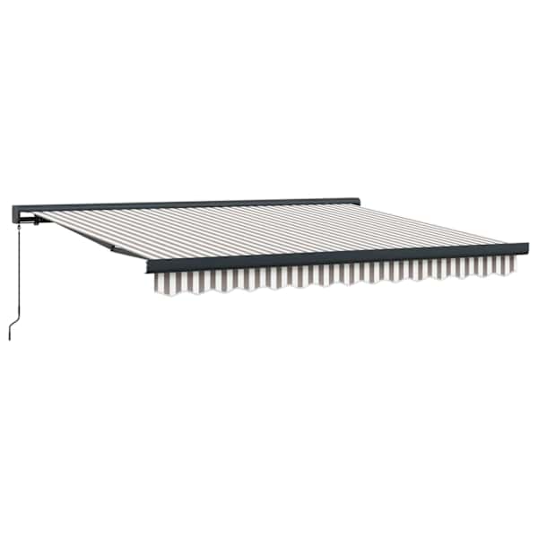 vidaXL Kokkuvolditav varikatus Helehall ja valge 500 &times; 300 cm