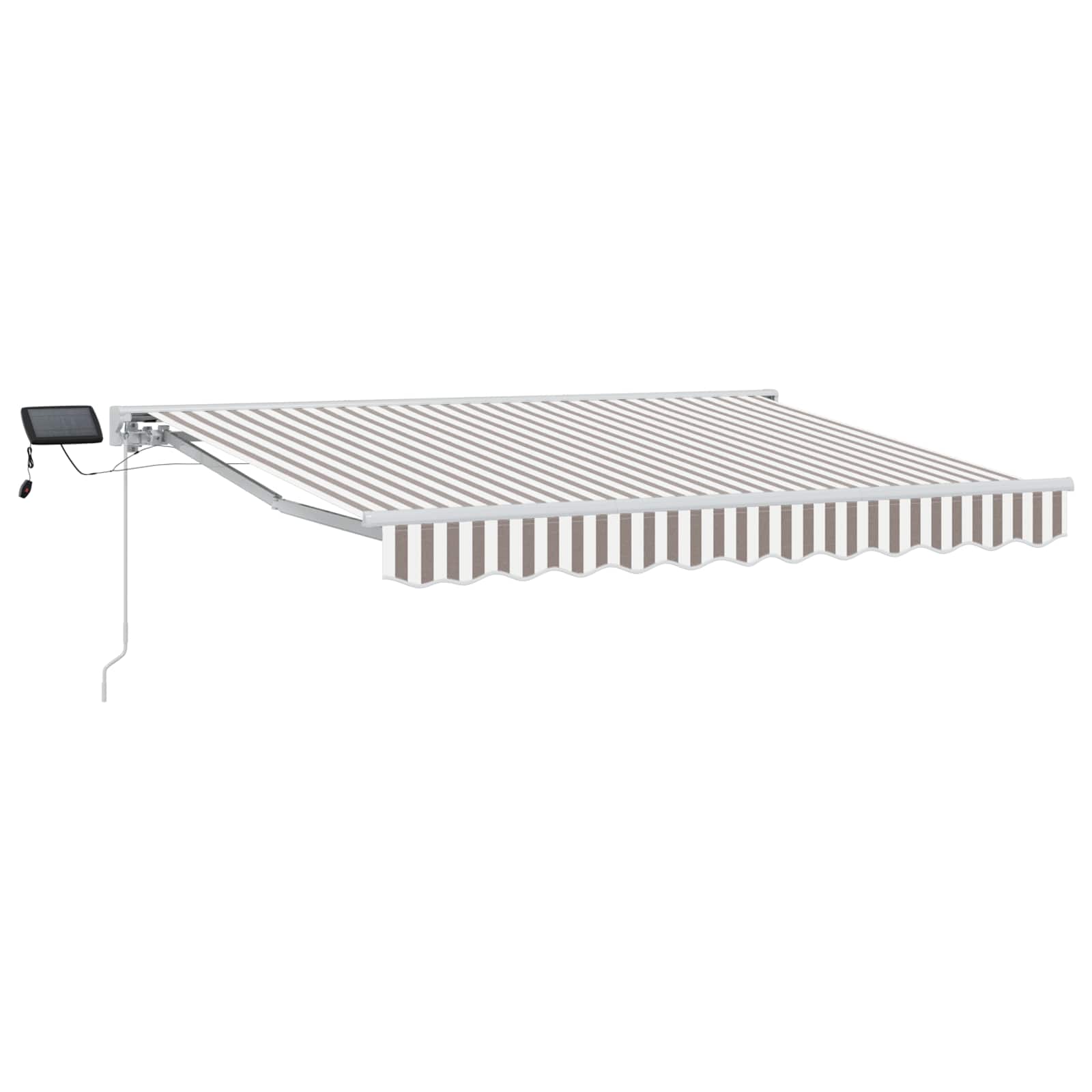 Handmatige Luifelhouder met LED's Lichtgrijs en wit. 5 x 3 m image 1
