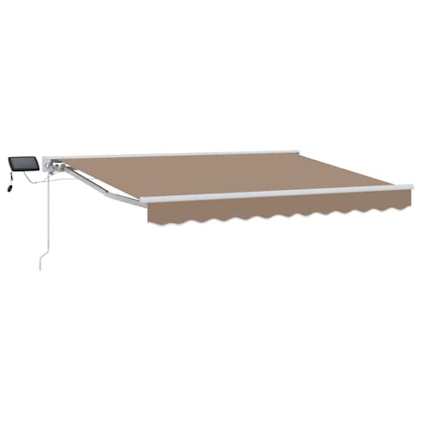vidaXL Manuaalne varikatus LED-idega Pruunikashall 5 x 3 m