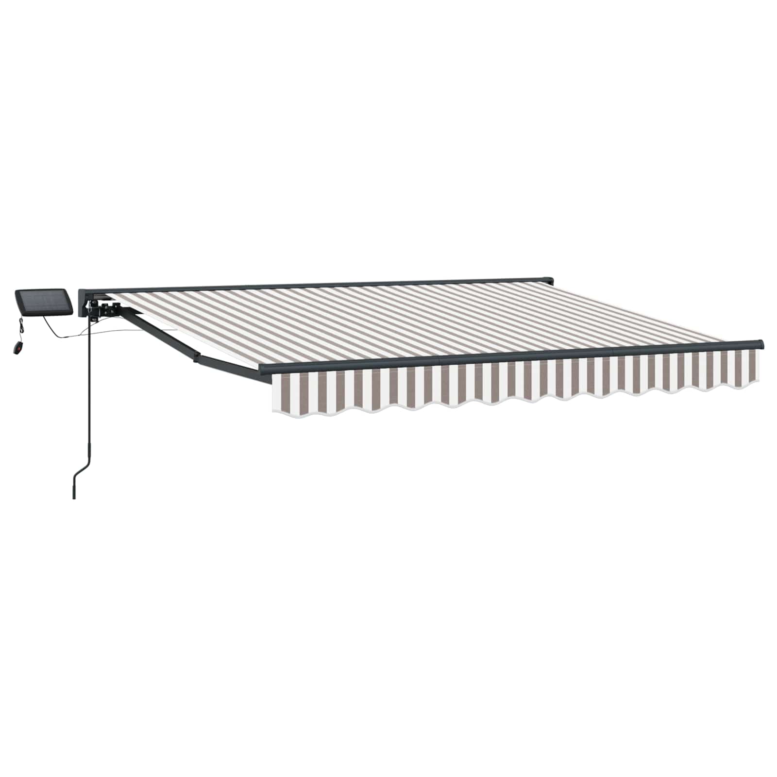 Handmatige Luifelhouder met LED's Lichtgrijs en wit. 5 x 3 m image 1