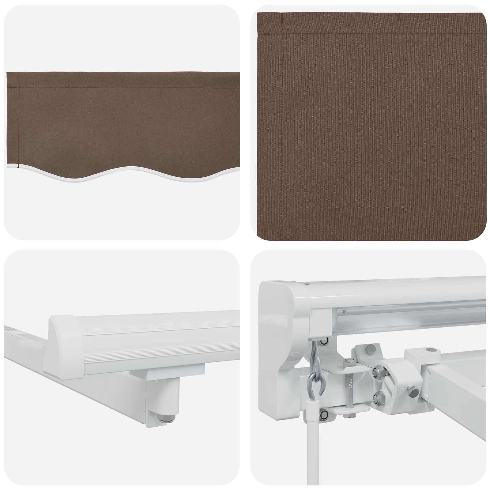 Handmatige Luifelhouder met LED's Taupe 5 × 3,5 m image 5