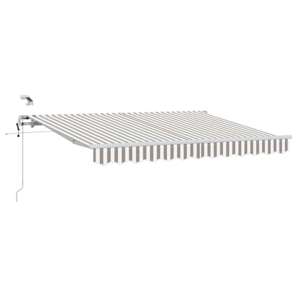 vidaXL Kokkuvolditav varikatus Helehall ja valge 600 &times; 350 cm