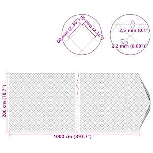Plot z řetězových odkazů Zelená 2 x 10 m Ocel - obrázek 9