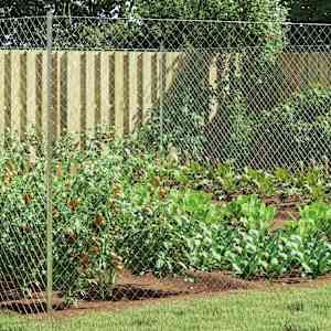 Ograja iz verižne povezave Galvaniziran 2 x 10 m Steklo