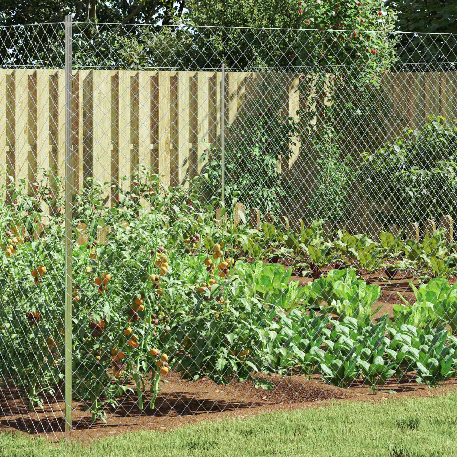 vidaXL Kettenzaun Verzinkt 2 x 20 m Glas