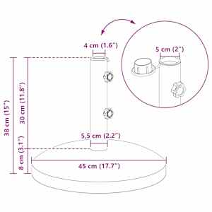 Základna pro slunečník pro tyč 40-50 mm 26.75 kg Černá - obrázek 10