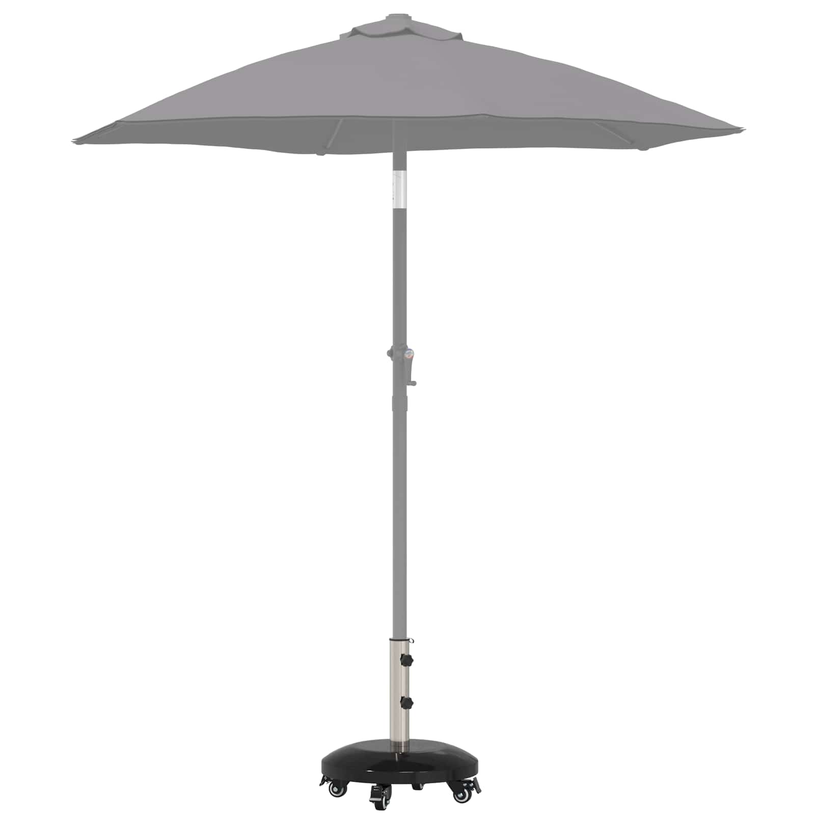 Granieten parasolvoet met wielen voor parasolstok van 40-50 mm 29 kg Zwart image 3