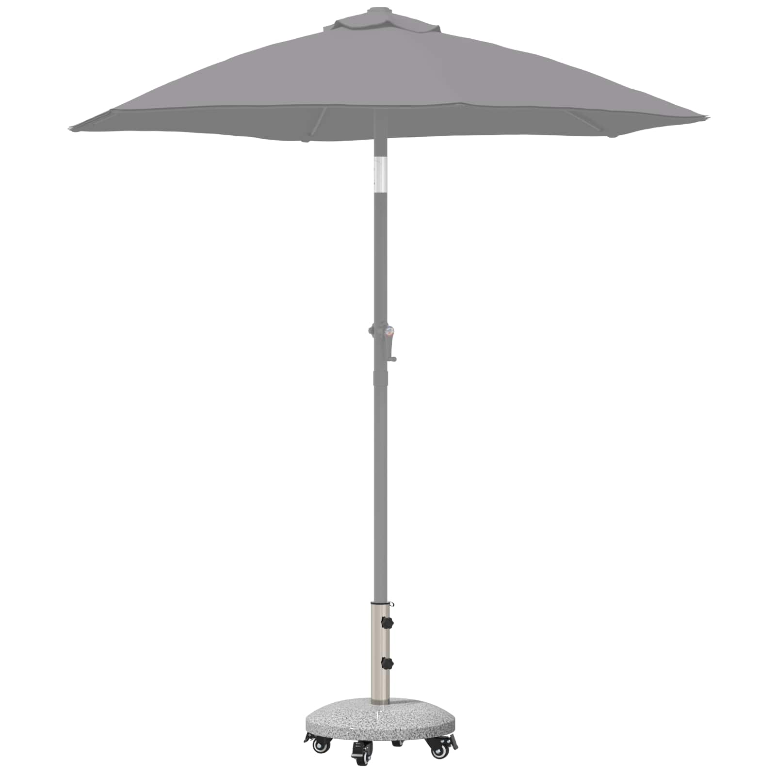 Graniet parasolvoet met wielen voor 4-5 cm stok 27.2 kg Grijs image 3