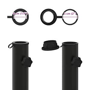 Základna pro slunečník 0.6 kg Černá Železo for 40-50 mm Pole - obrázek 5