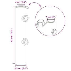 Základna pro slunečník 0.6 kg Černá Železo for 40-50 mm Pole - obrázek 6