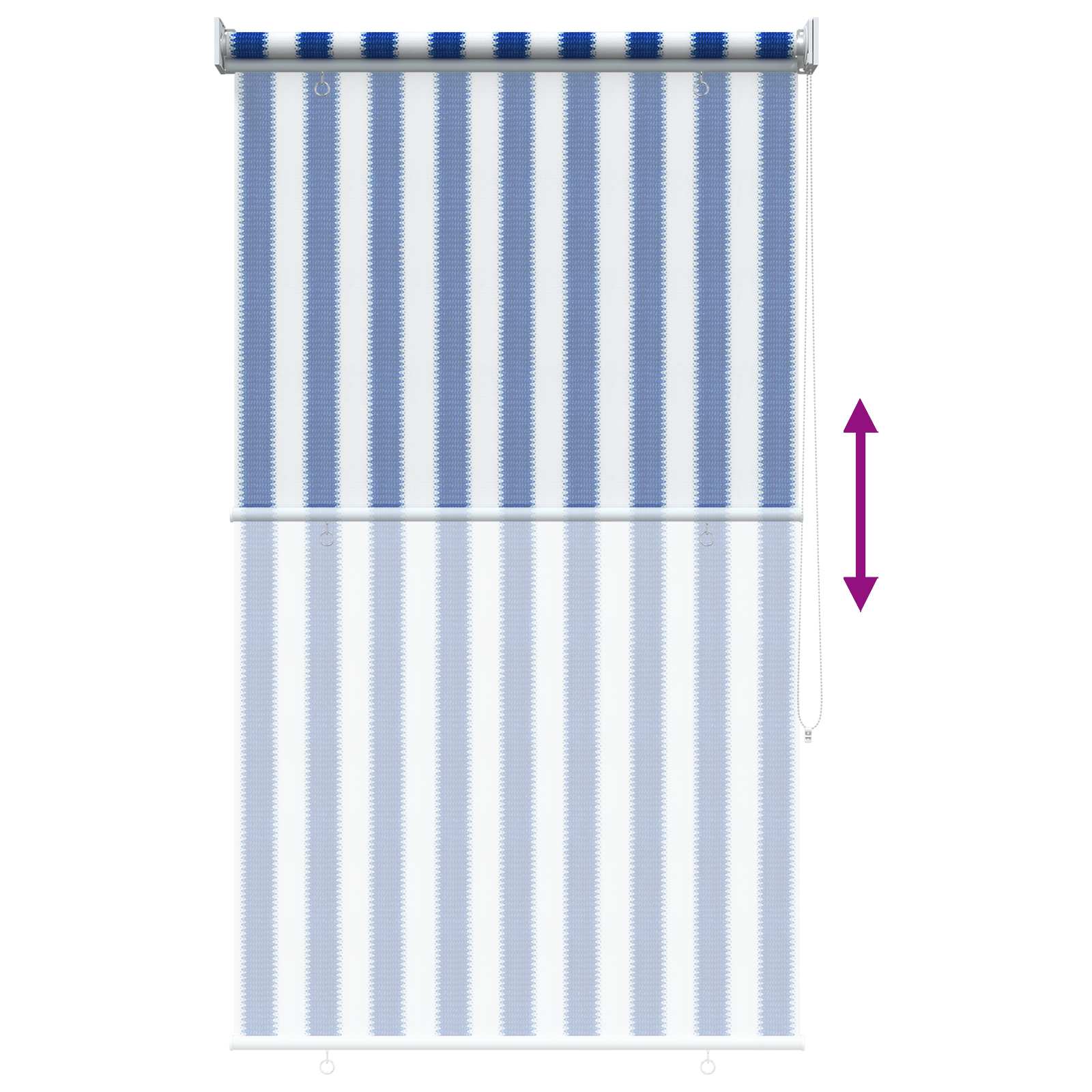Buitenrolgordijn 90% UV-blok Blauw en Witte Streep 60 x 230 cm image 9