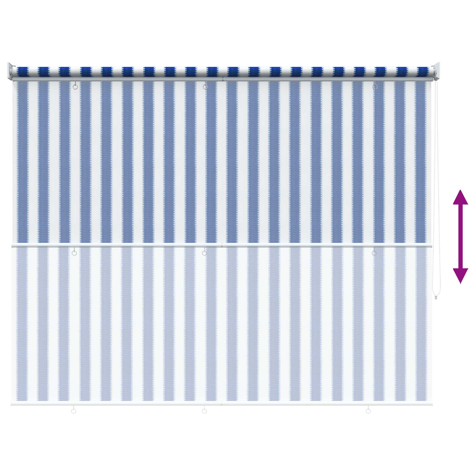 Buitenrolgordijn 90% UV-blok Blauw en Witte Streep 200 x 230 cm image 9