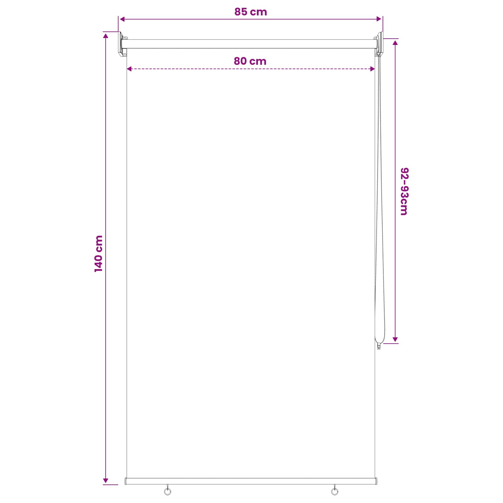 Buitenrolgordijn 90% UV-blok Terracotta 80 x 140 cm HDPE image 13
