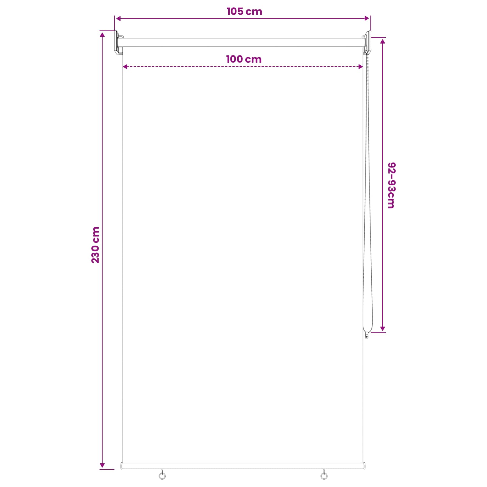 Buitenrolgordijn 90% UV-blok Terracotta 100 x 230 cm HDPE image 13