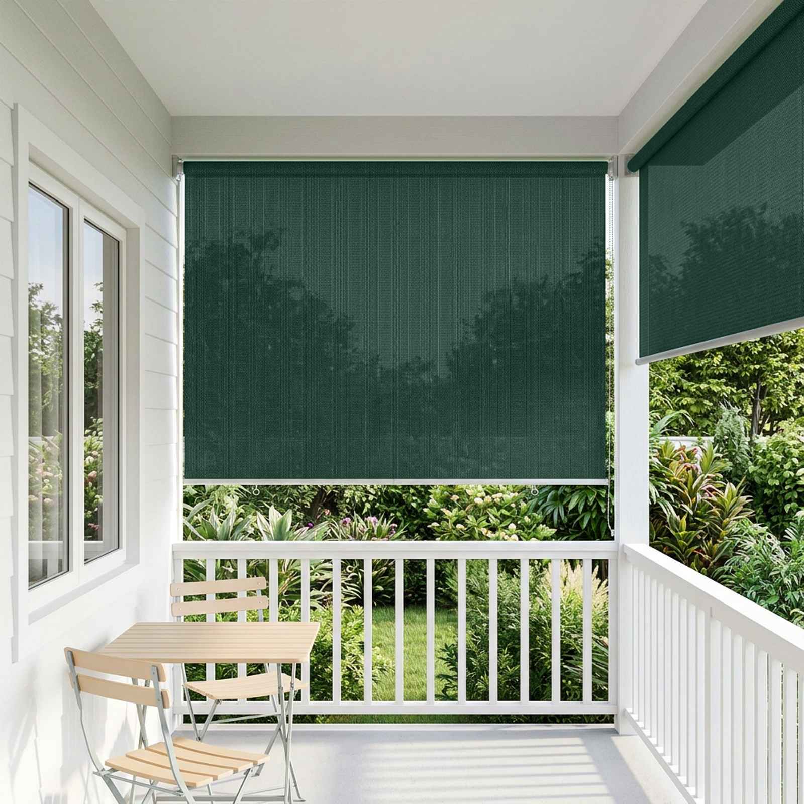 vidaXL Außenrollo 90% UV-Block Dunkelgrün 160 x 140 cm HDPE – Bild 3