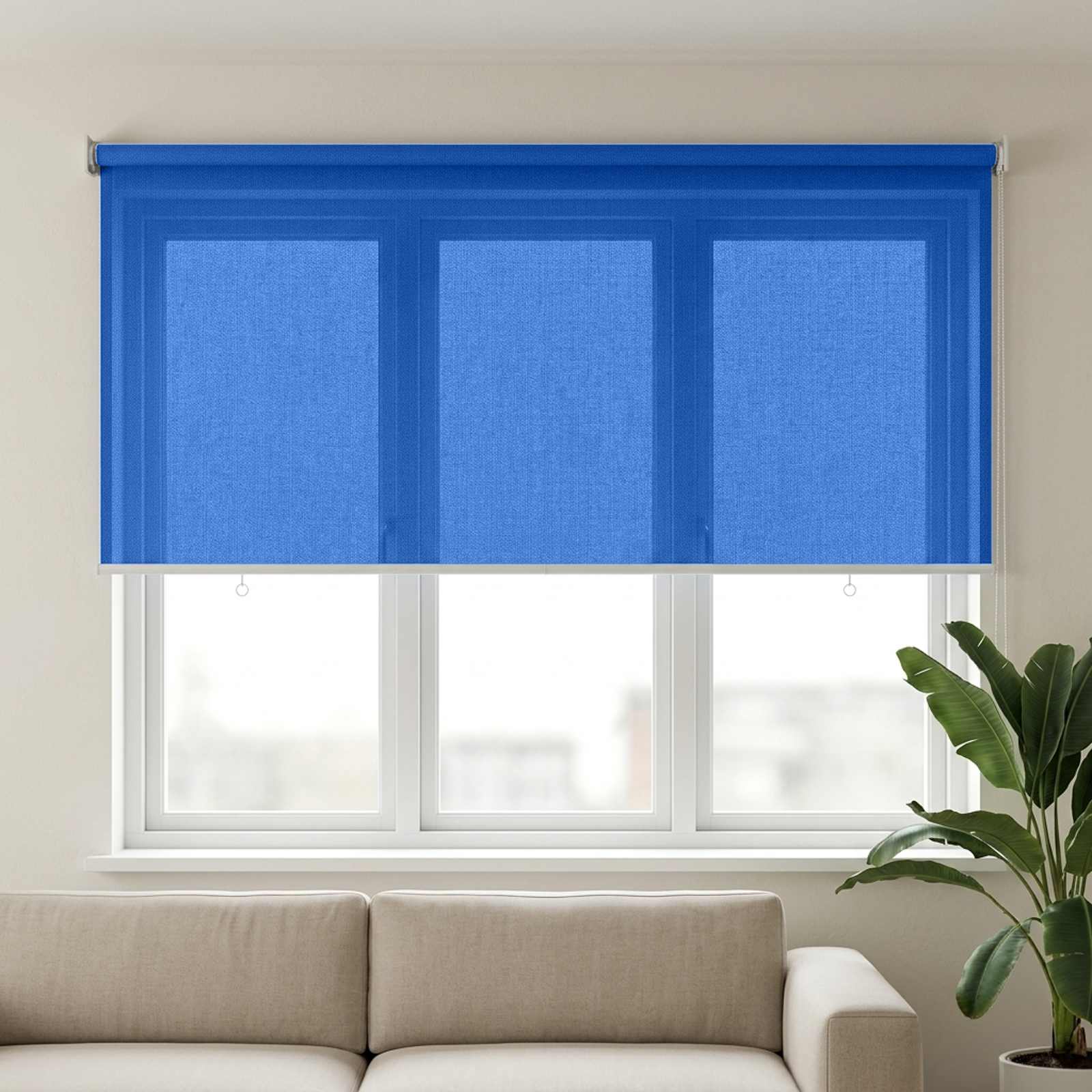 vidaXL Außenrollo 90% UV-Block Blau 140 x 140 cm HDPE