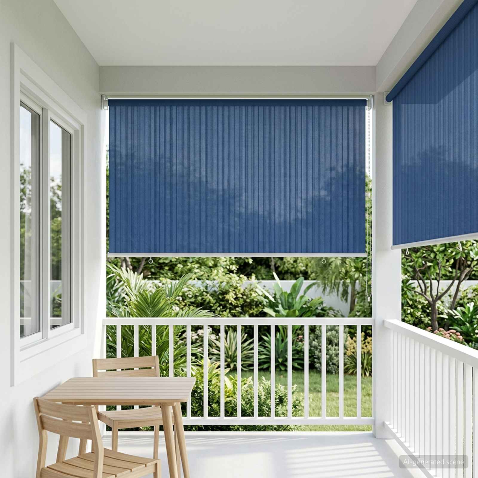 Buitenrolgordijn 90% UV-blok Blauw 140 x 140 cm HDPE image 3