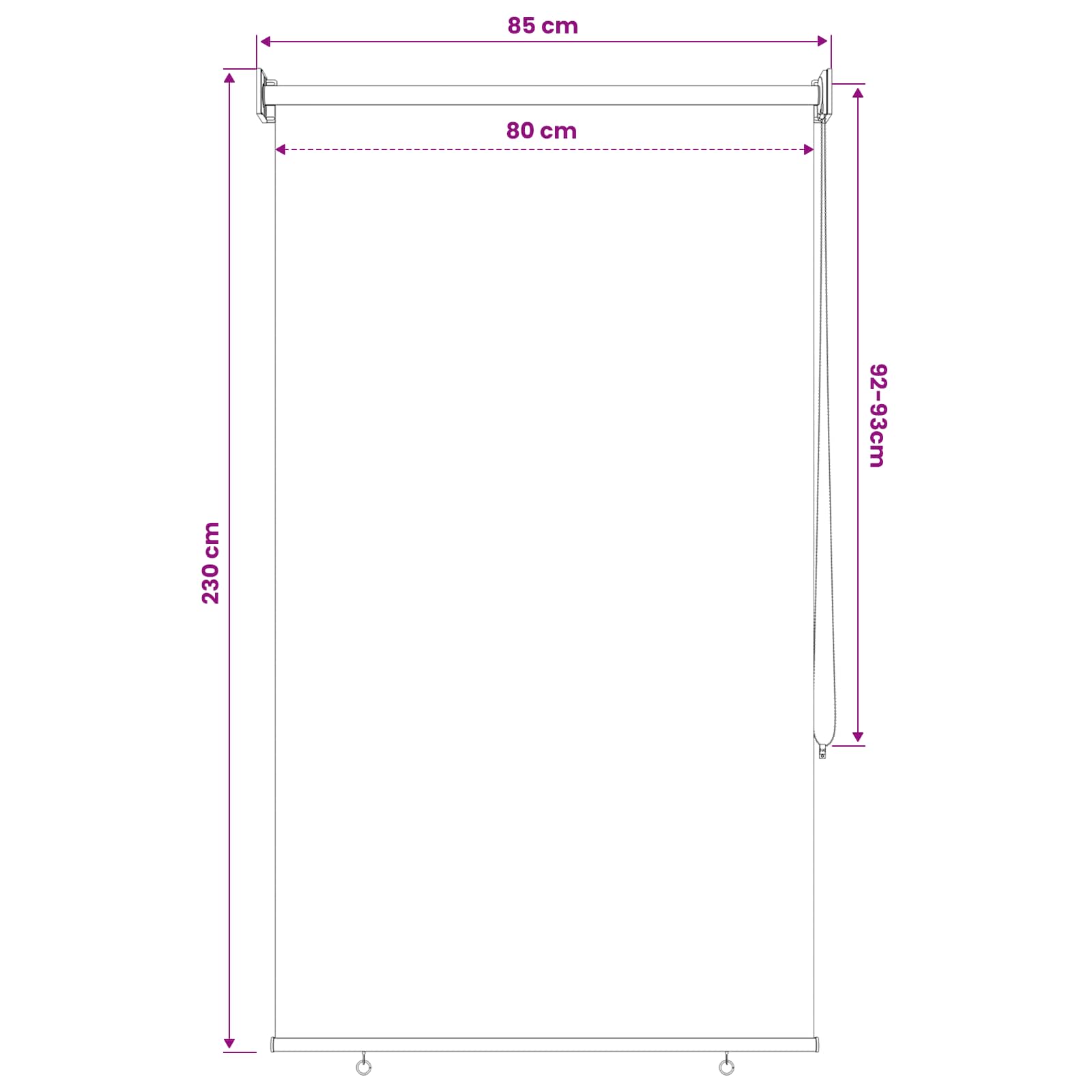 Buitenrolgordijn 90% UV-blok Bruin 80 x 230 cm HDPE image 13