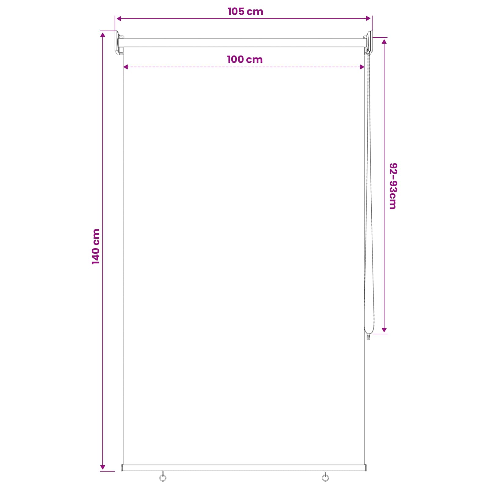 Buitenrolgordijn 90% UV-blok Lichtgrijs 100 x 140 cm HDPE image 13