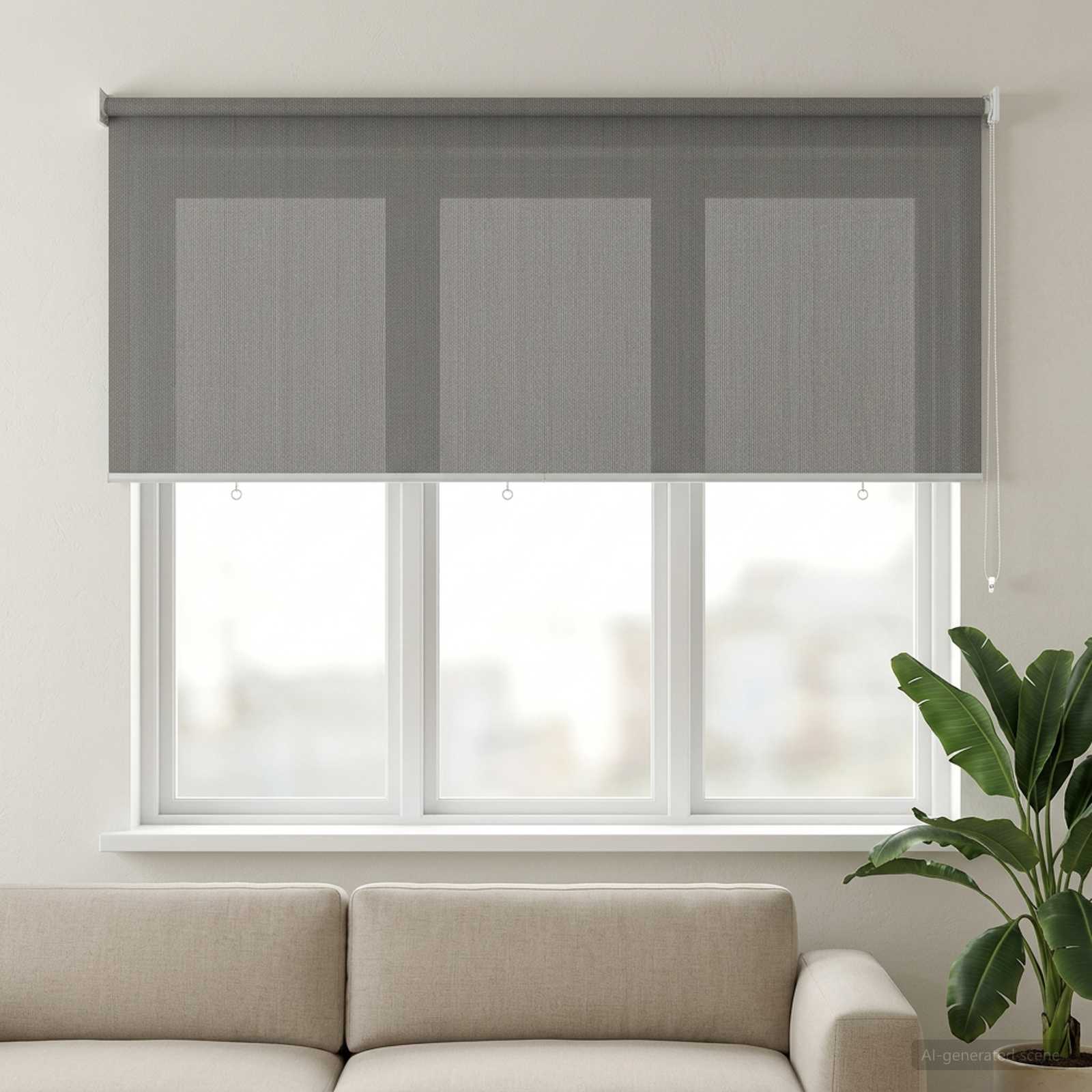 vidaXL Udendørs rulleskærm 90% UV blok Lysegrå 140 x 140 cm HDPE