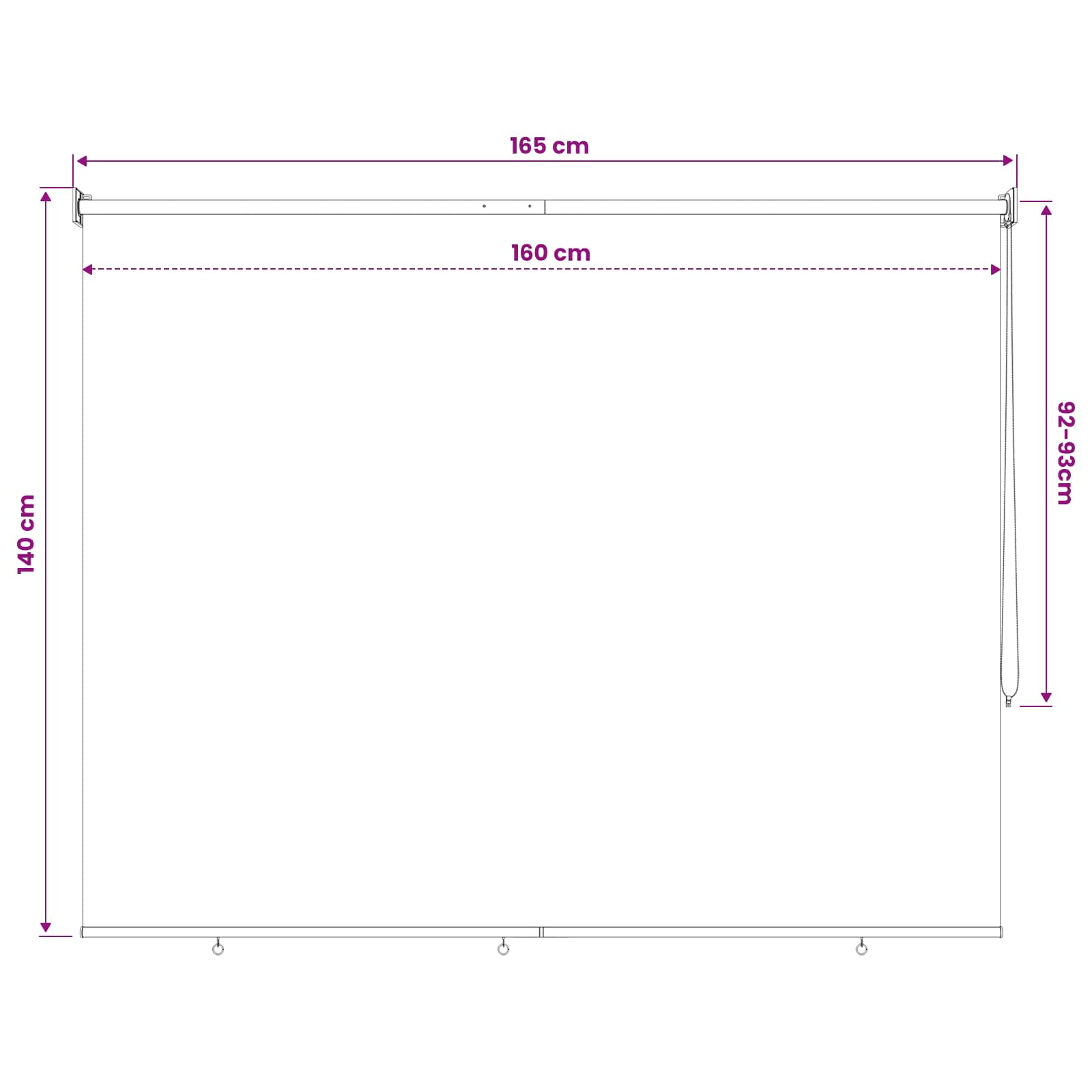 Buitenrolgordijn 90% UV-blok Lichtgrijs 160 x 140 cm HDPE image 13