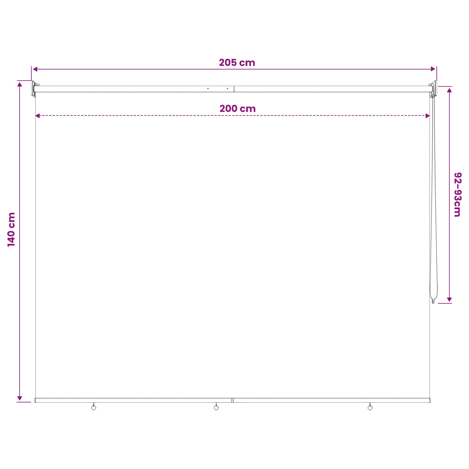 Buitenrolgordijn 90% UV-blok Lichtgrijs 200 x 140 cm HDPE image 13