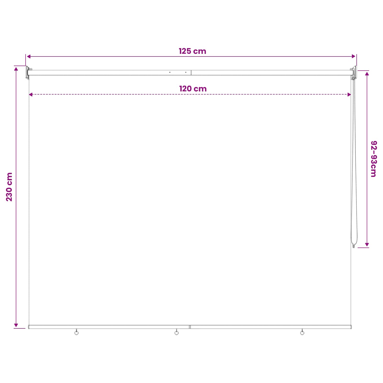 Buitenrolgordijn 90% UV-blok Lichtgrijs 120 x 230 cm HDPE image 13