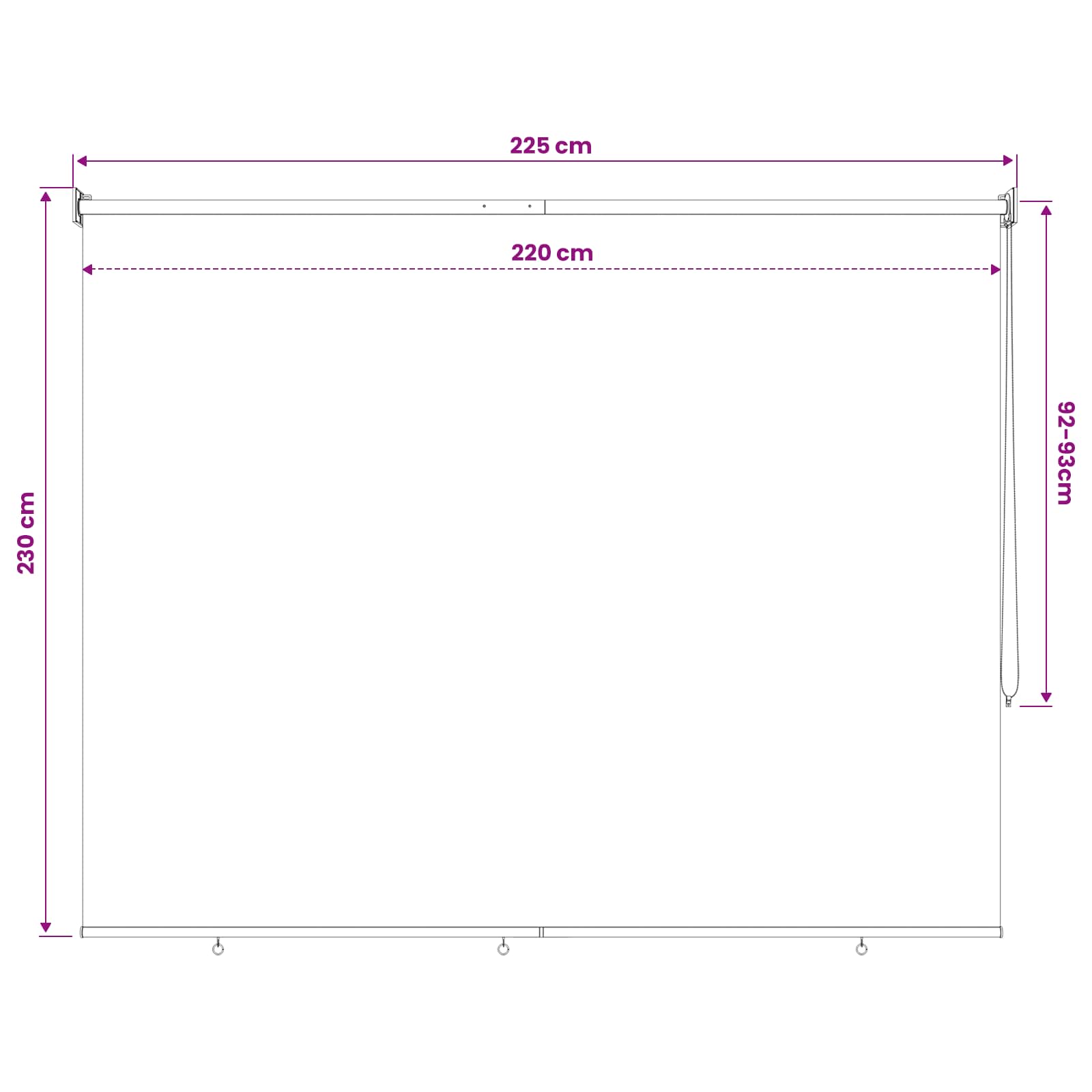 Buitenrolgordijn 90% UV-blok Lichtgrijs 220 x 230 cm HDPE image 13