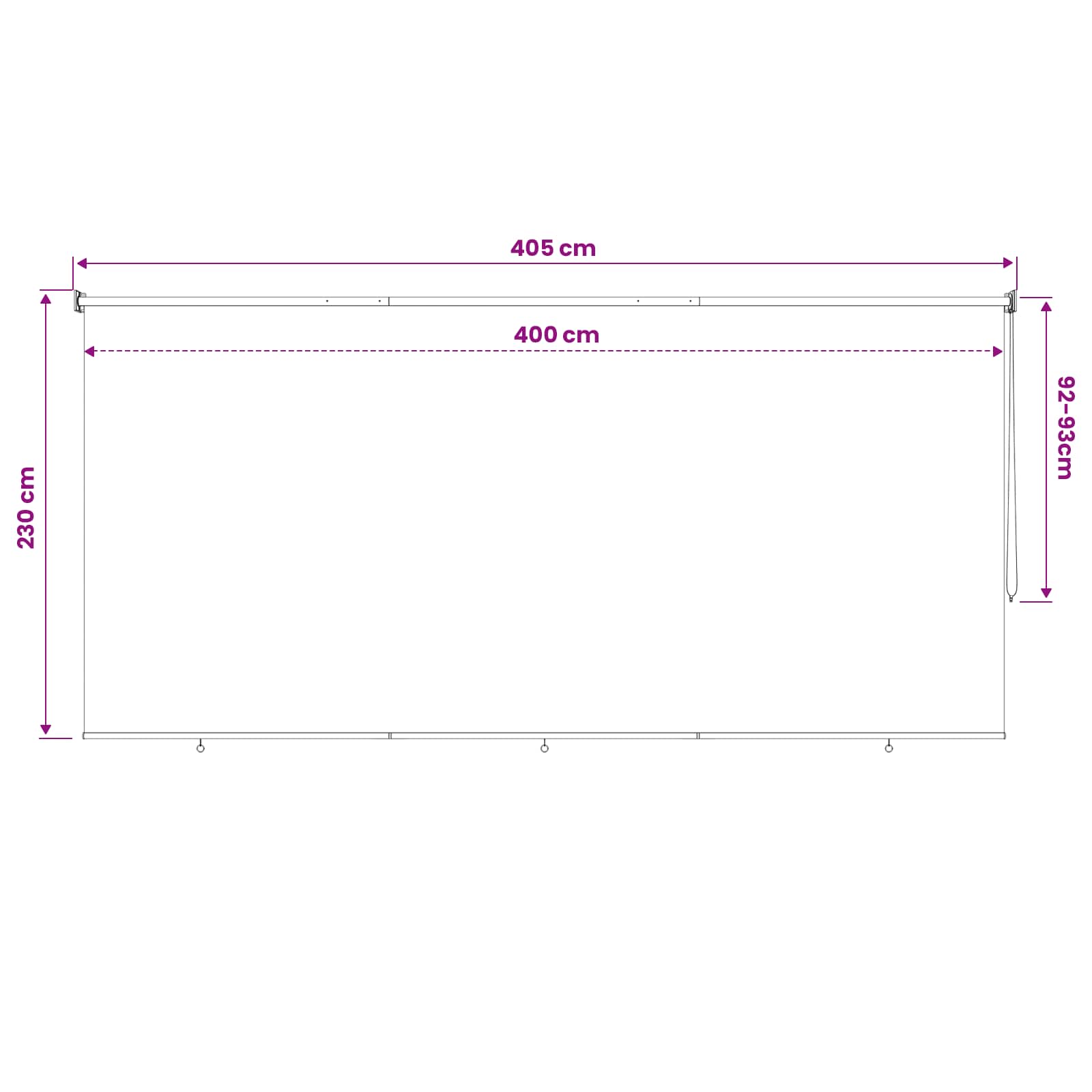 Buitenrolgordijn 90% UV-blok Lichtgrijs 400 x 230 cm HDPE image 13