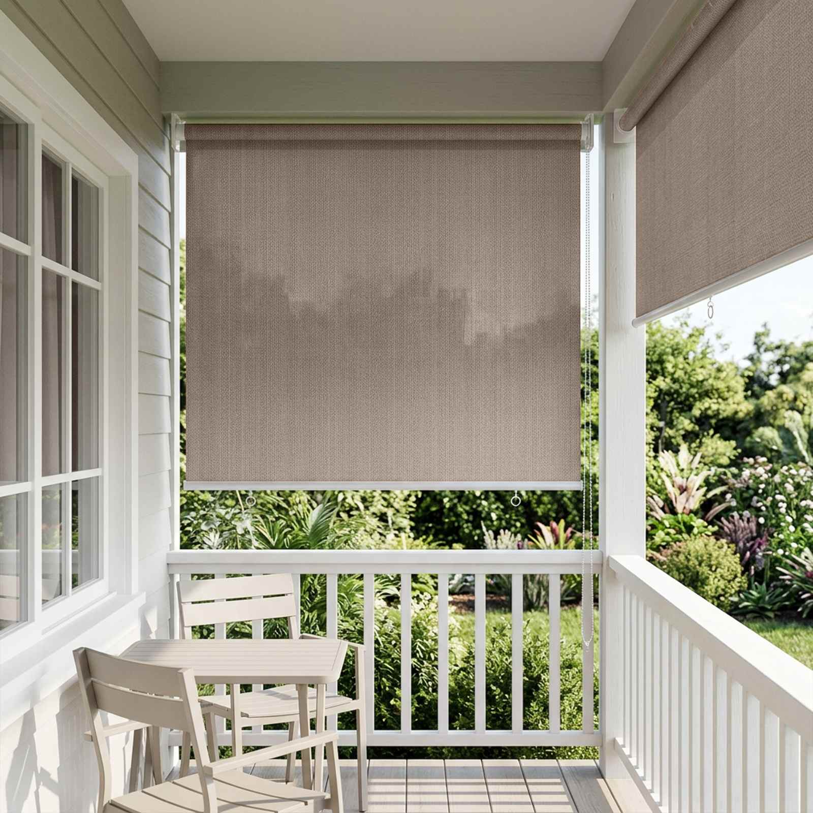 vidaXL Buitenrolgordijn 90% UV-blok Taupe 60 x 140 cm HDPE, foto 2