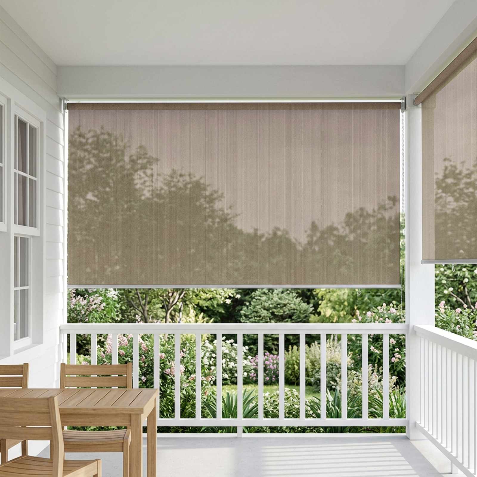 vidaXL Außenrollo 90% UV-Block Taupe 180 x 140 cm HDPE