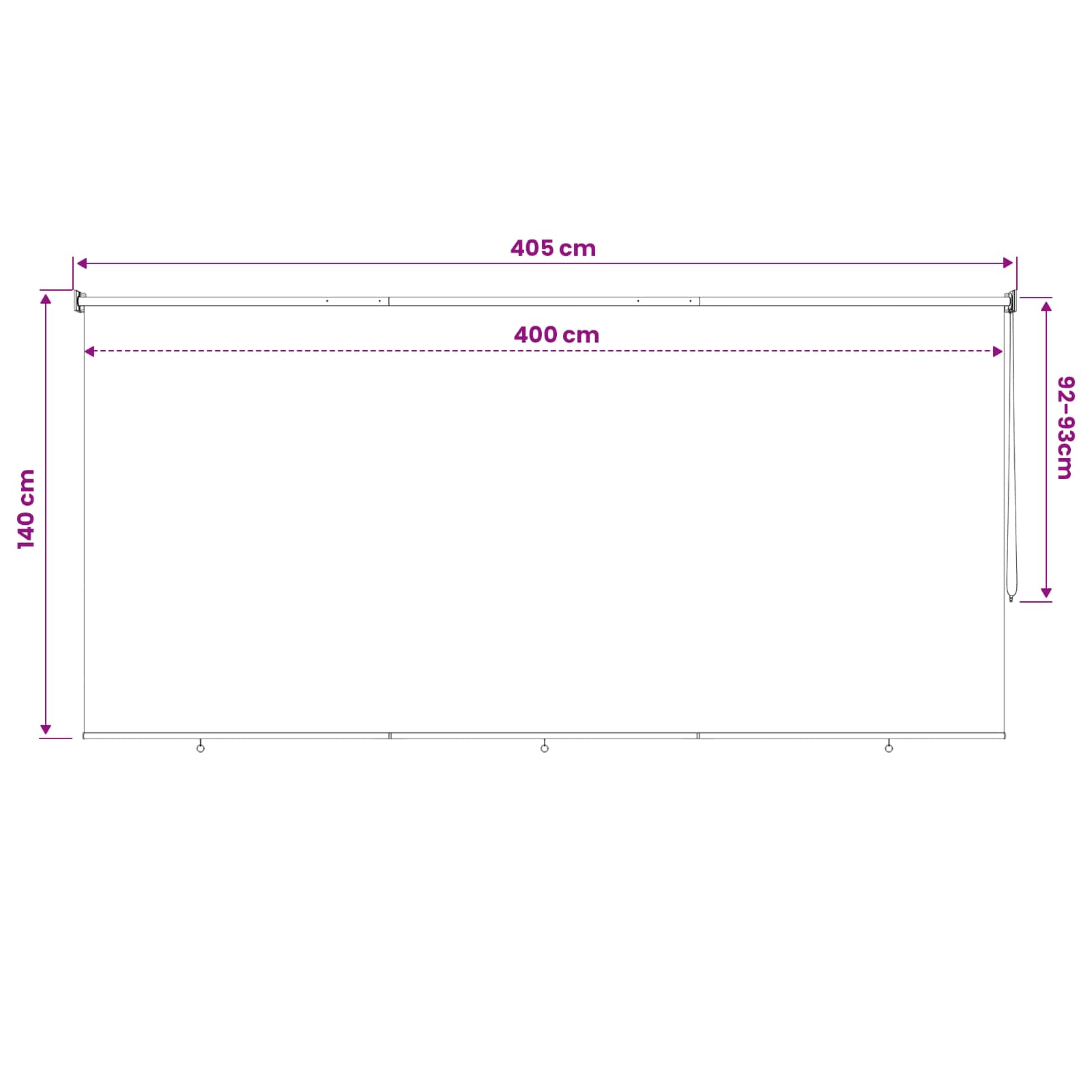 Buitenrolgordijn 90% UV-blok Taupe 400 x 140 cm HDPE image 13