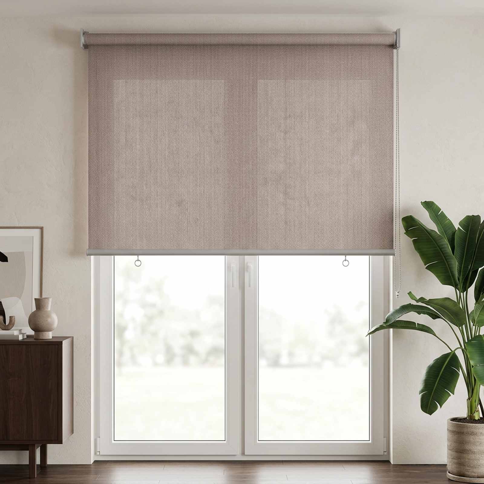 vidaXL Buitenrolgordijn 90% UV-blok Taupe 60 x 230 cm HDPE
