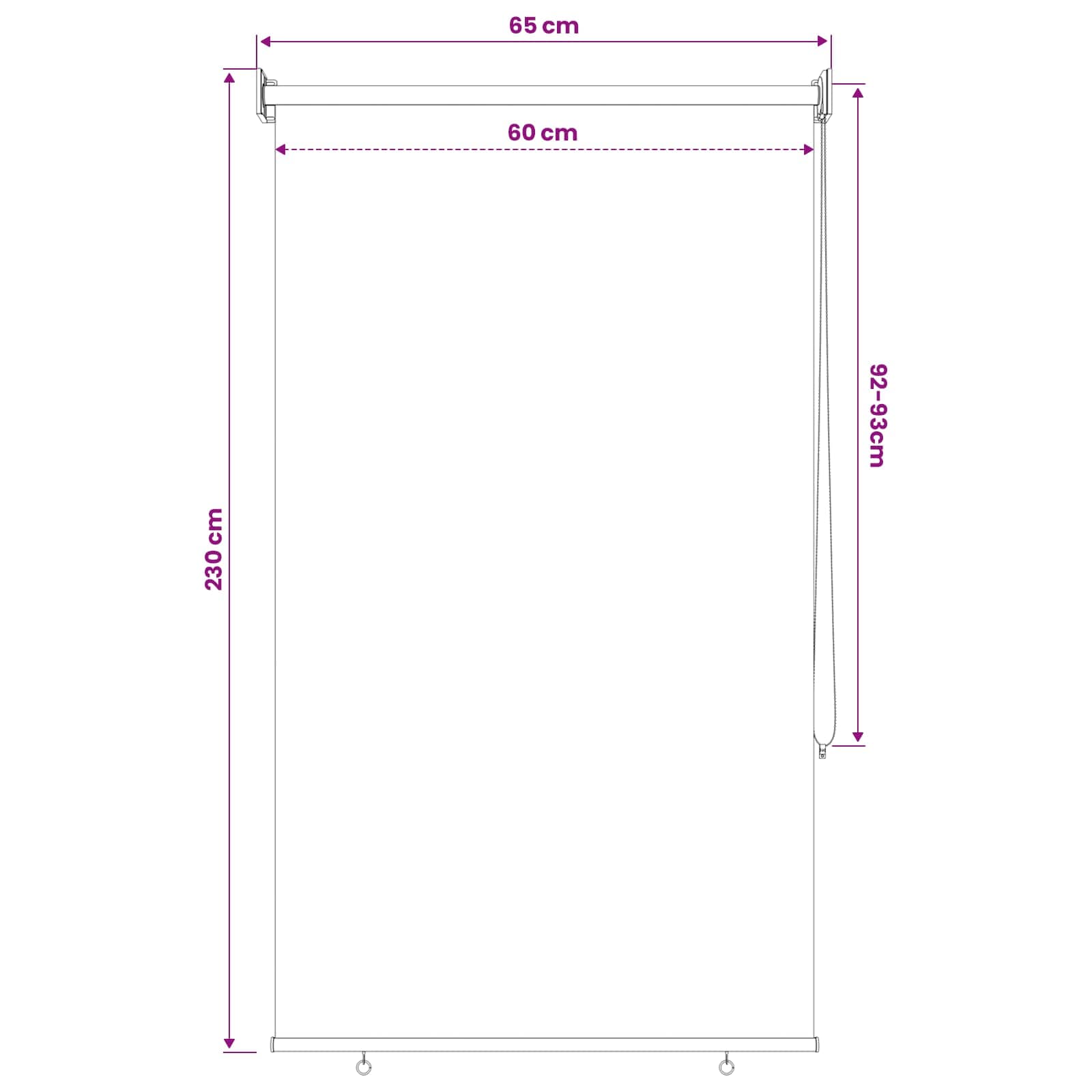 Buitenrolgordijn 90% UV-blok Taupe 60 x 230 cm HDPE image 13