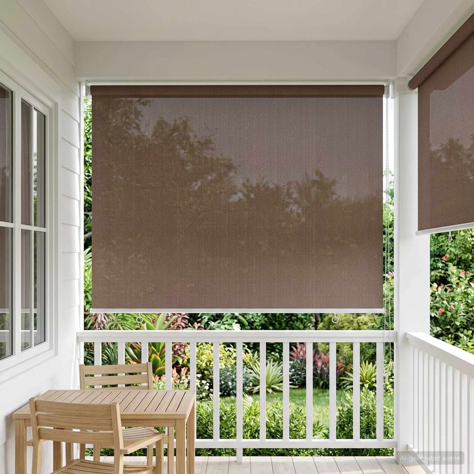 Buitenrolgordijn 90% UV-blok Taupe 80 x 230 cm HDPE image 3