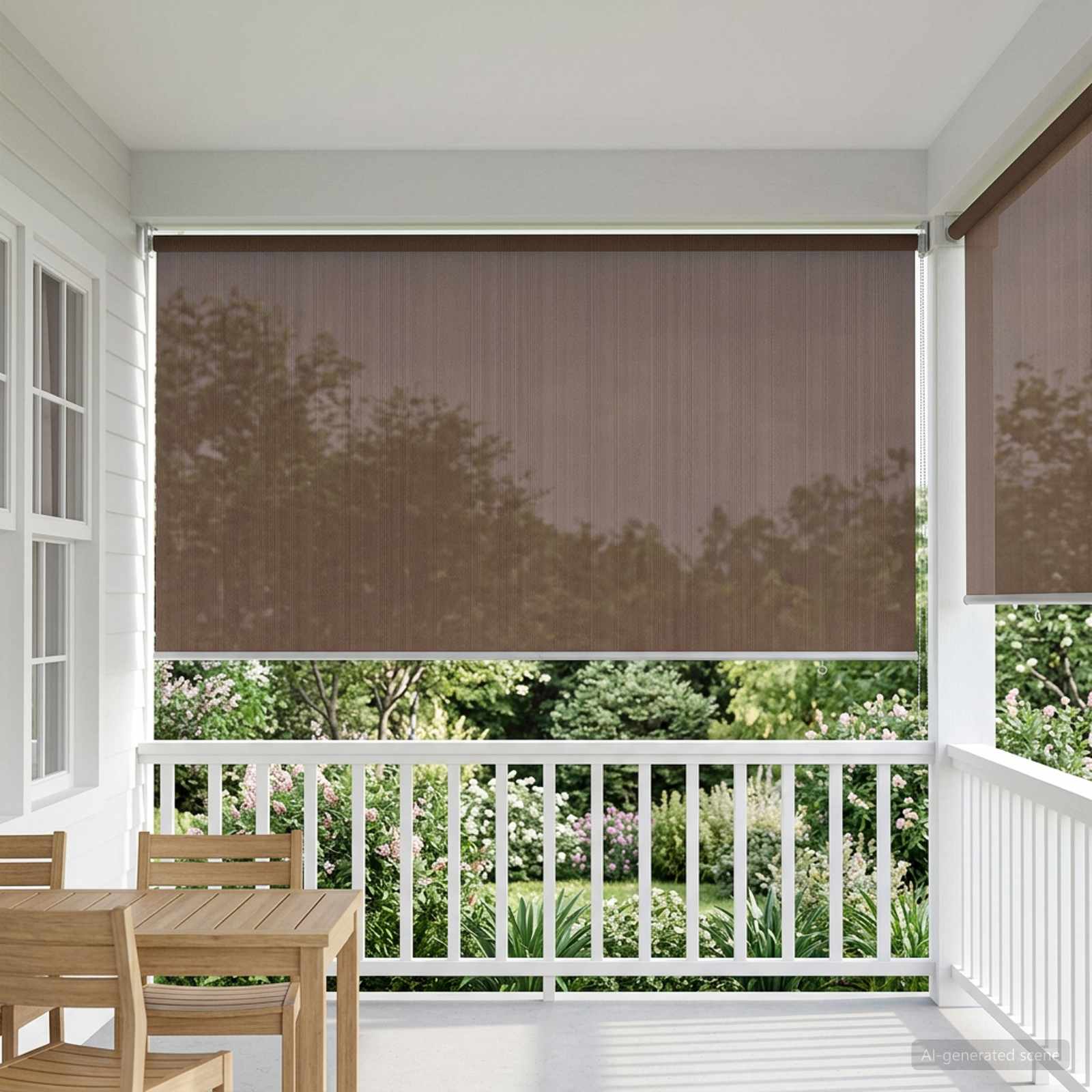 Buitenrolgordijn 90% UV-blok Taupe 180 x 230 cm HDPE image 1