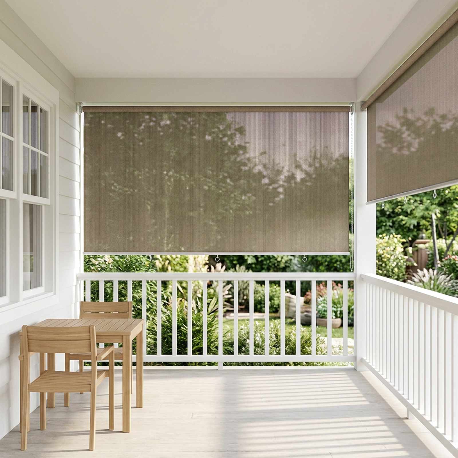 vidaXL Buitenrolgordijn 90% UV-blok Taupe 300 x 230 cm HDPE