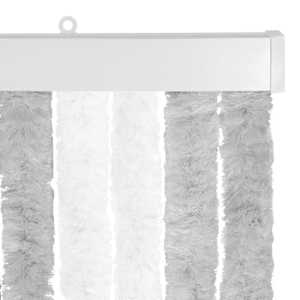 Záclona proti hmyzu Chenille Světle šedá a bílá 56 x 200 cm - obrázek 4