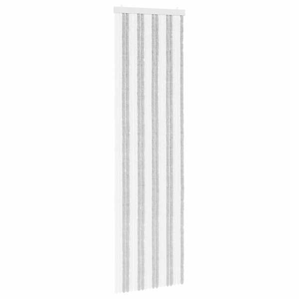 vidaXL S&auml;&auml;sev&otilde;rk Chenille Helehall ja valge 56 x 200 cm 100% PP