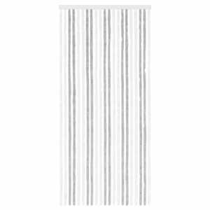 Záclona proti hmyzu Chenille Světle šedá a bílá 90 x 200 cm - obrázek 3
