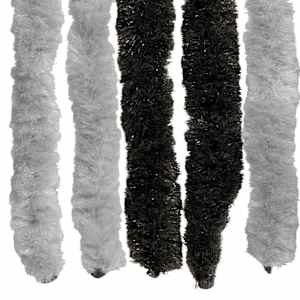 Záclona proti hmyzu Chenille Šedá a černá 56 x 185 cm 100% PP - obrázek 5