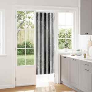 Zaslon proti insektom Chenille Siva in črna 56 x 185 cm 100% PP