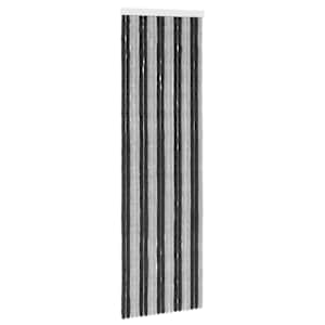 vidaXL S&auml;&auml;sev&otilde;rk Chenille Hall ja must 56 x 185 cm 100% PP
