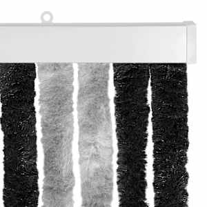 Záclona proti hmyzu Chenille Šedá a černá 90 x 200 cm 100% PP - obrázek 4